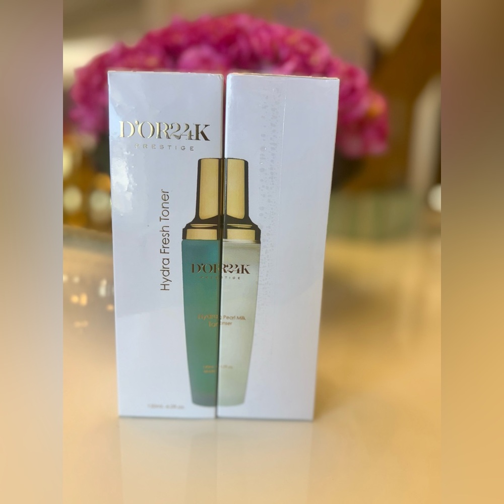 D’OR 24K Prestige Hydra Fresh Toner & Exfoliating Pearl Milk Cleanser Set–NEW! ✨